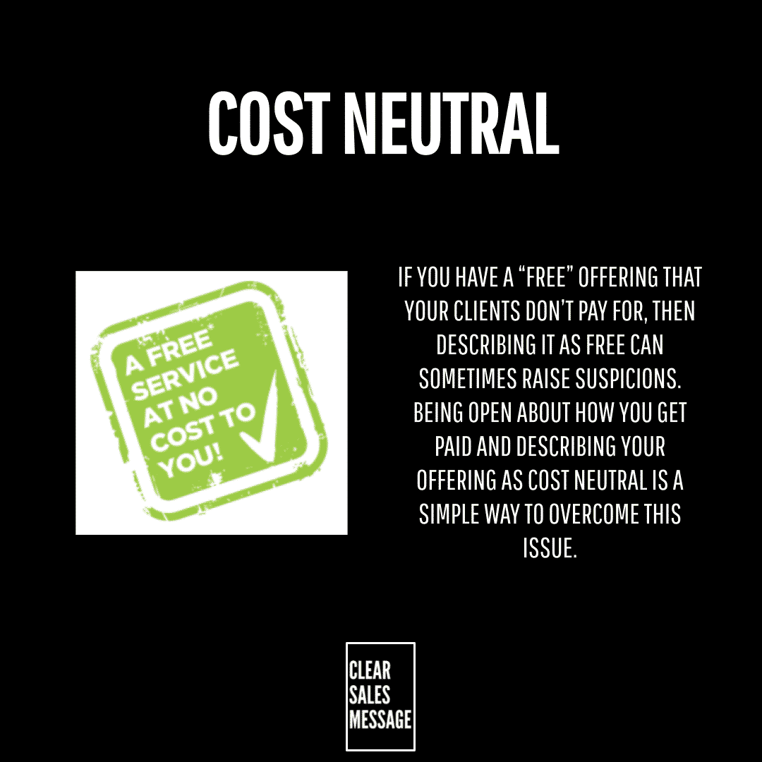 Cost Neutral Clear Sales Message™