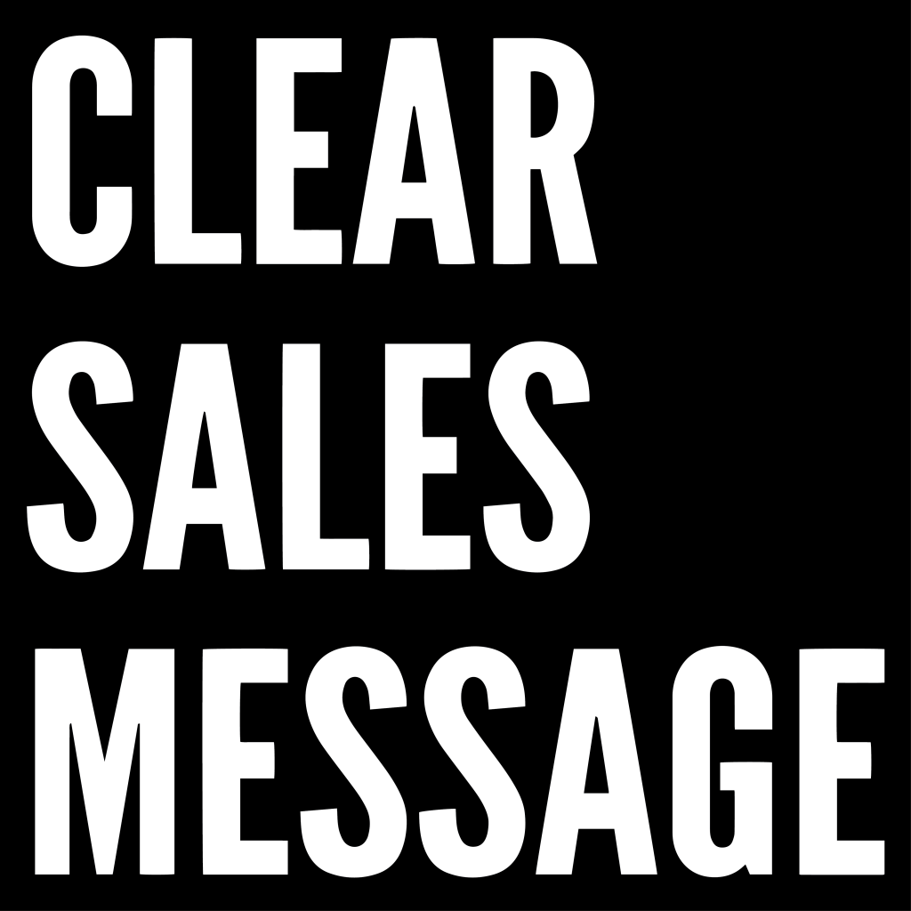 Bold white text on a black background with the words lead sales messages stacked in large letters