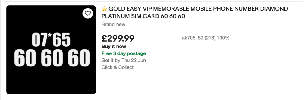 Screenshot 2023 06 19 at 11 59 25 Product image premium vanity mobile number sim card with 0765 60 60 60 £299 99