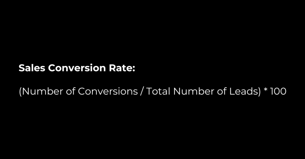 Calculate sales conversion rate