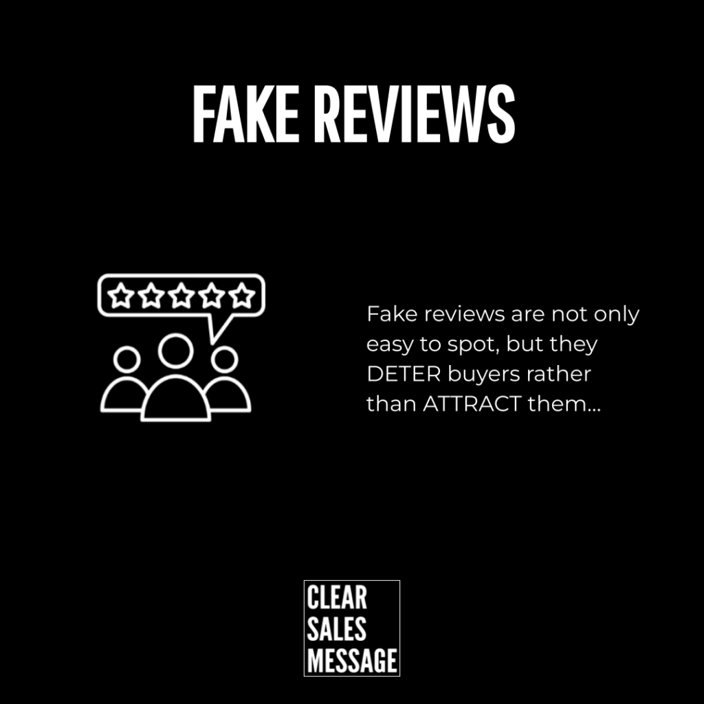 Poster warning about fake reviews large fake reviews text with a group icon and star rating speech bubble note that fake reviews deter buyers
