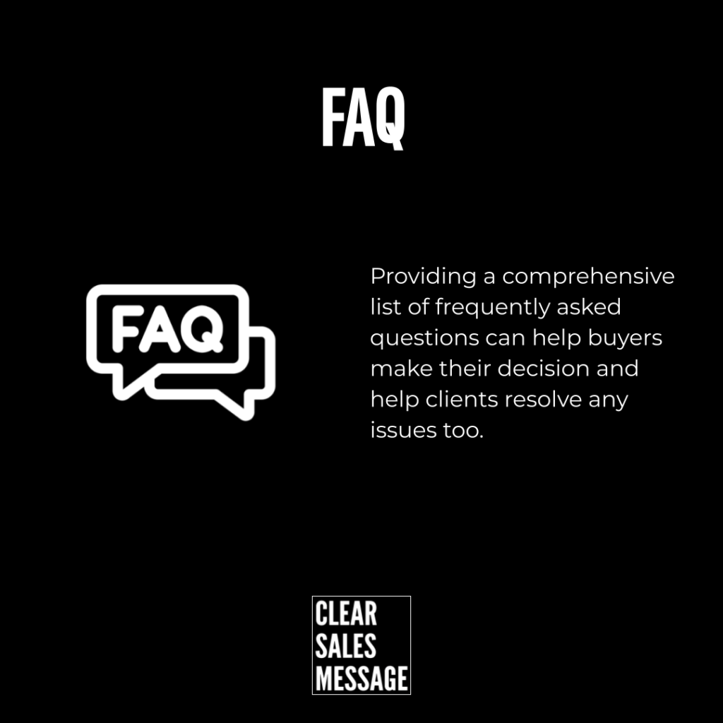 Faq Faq section with a bold white faq heading a white speech bubble faq icon on the left and descriptive text on the right