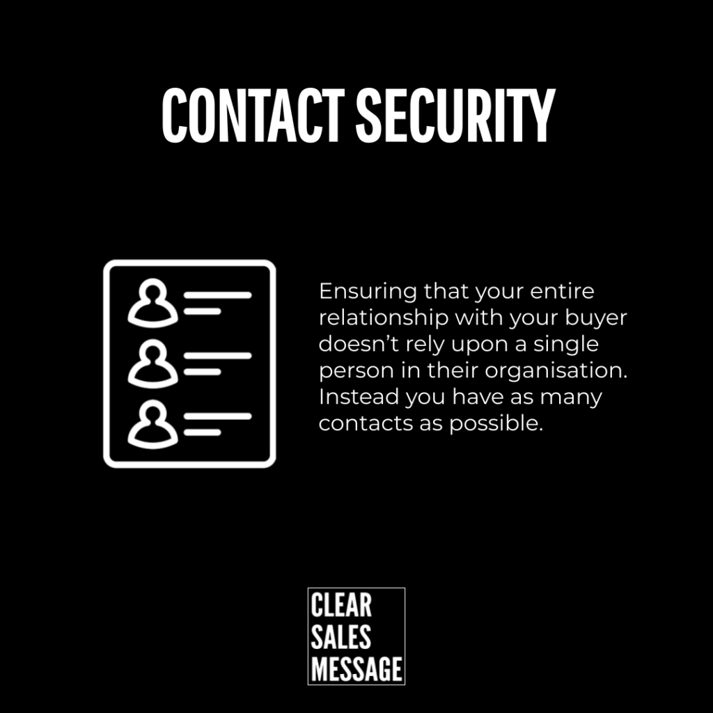 Contact security a list icon with three user silhouettes beside a paragraph about using multiple contacts to avoid relying on one person