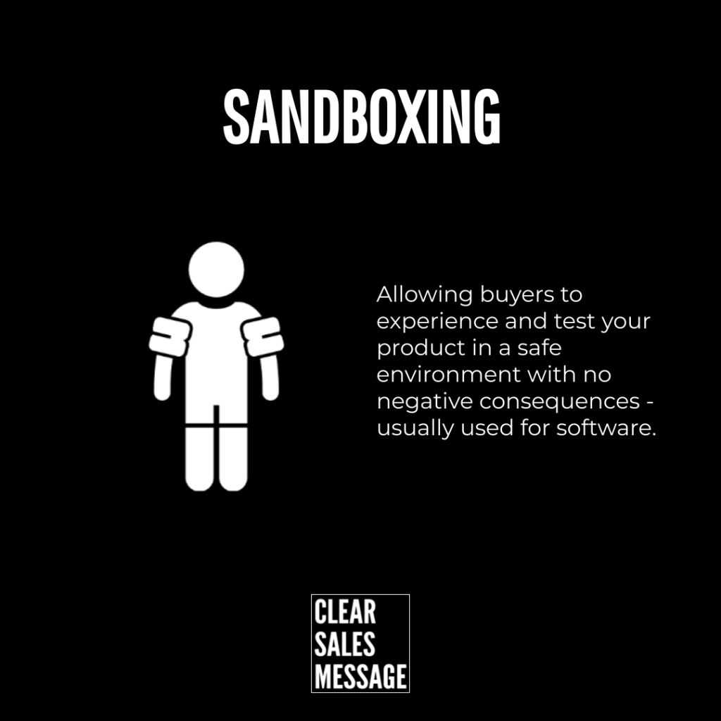 Poster titled sandboxing a stick figure with raised arms beside text describing sandbox testing as a safe environment for software