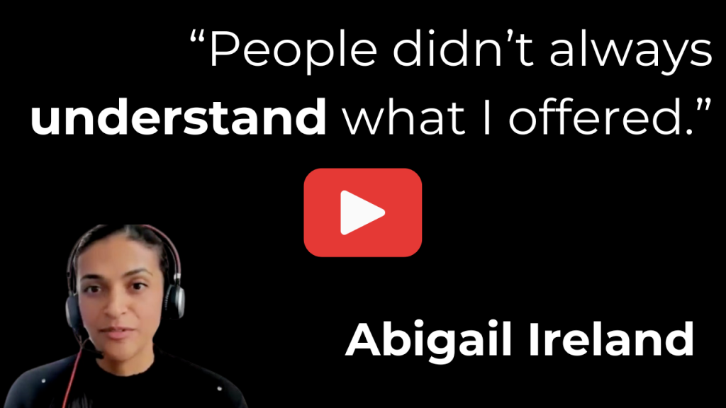 Video thumbnail quote people didnt always understand what i offered  red play button abigail ireland wearing a headset in bottom left