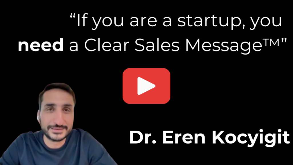 Video thumbnail with a bold white quote on a black background red play button centered and dr Eren kocyigit at the bottom right a man with a headset is visible bottom left
