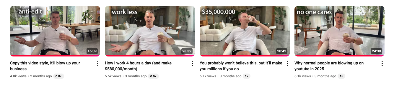 Thumbnail of a man in a white shirt seated on a sofa in a bright living room holding a coffee cup with anti edit overlay text