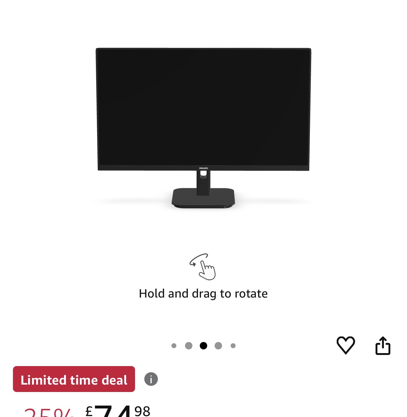 Amazon product page showing 360 degree viewing feature