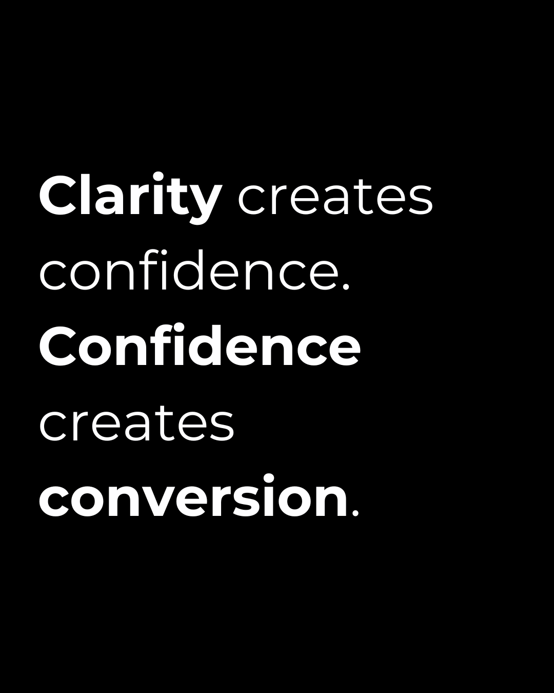 Improving clarity and confidence helps increase sales conversion rates