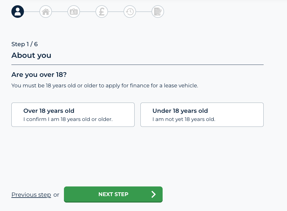 Eligibility checker example car leasing finance pre qualification