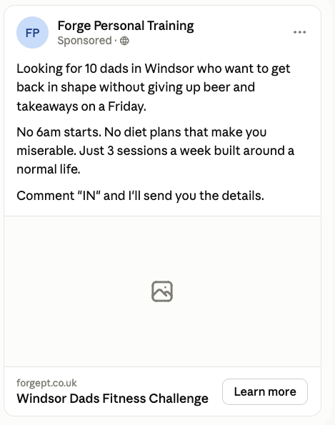 Wanted advert example personal training facebook ad