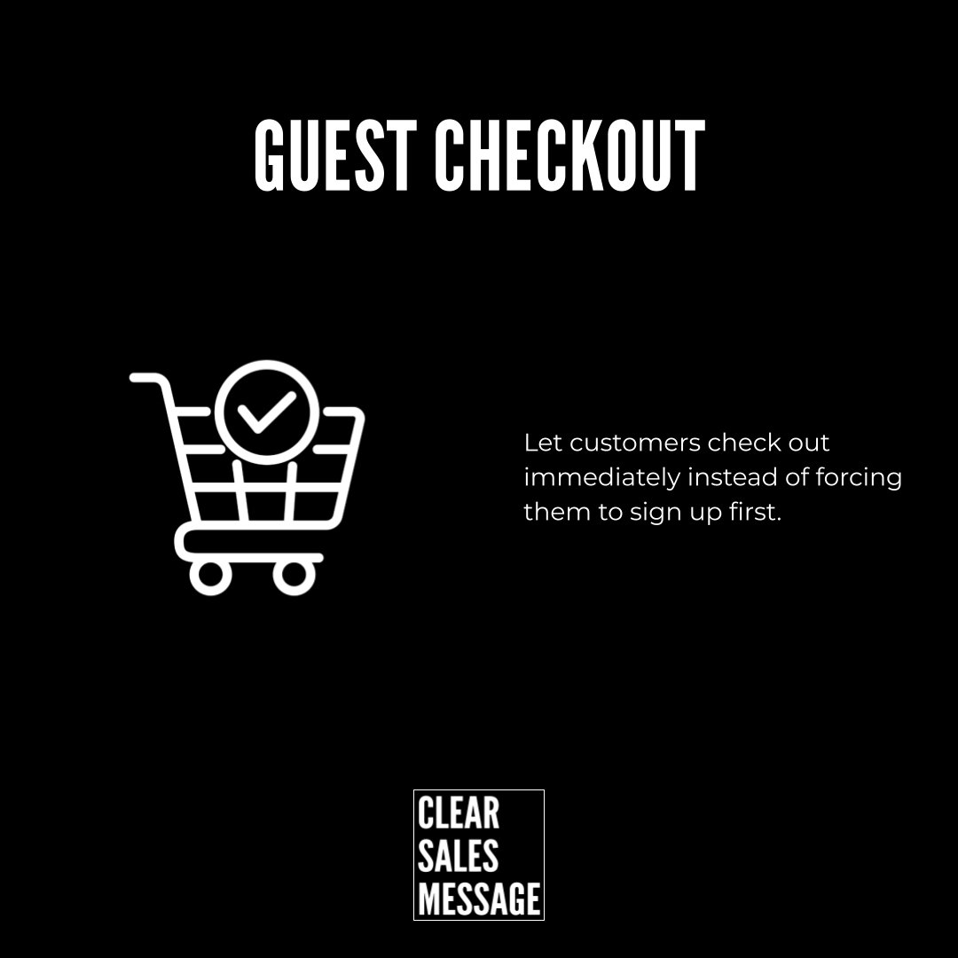 Guest checkout Guest checkout concept card