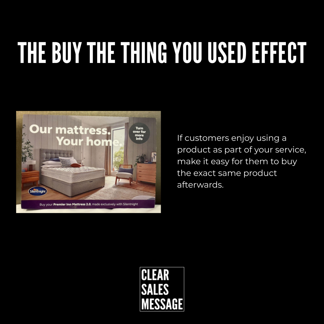 The buy the thing you use effect The buy the thing you used effect concept card