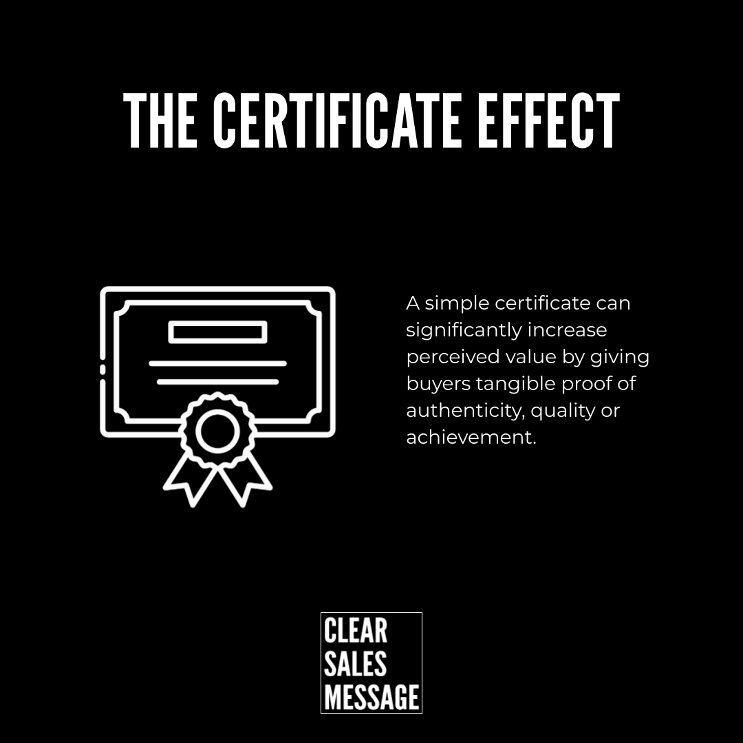 The certificate effect concept card