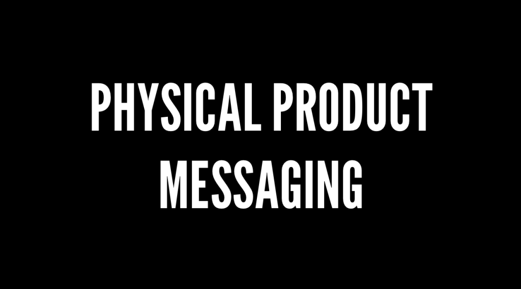 Screenshot 2024 04 22 at 11 20 33 Slide title physical product messaging in large white letters on a black background likely a presentation cover